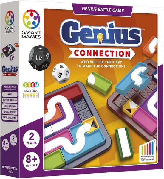 SmartGames Genius Connection - Snel & Strategisch Puzzelspel - 720 uitdagingen - zowel voor 1 als 2 Spelers - Vanaf 8 Jaar - Kinderen én Volwassenen