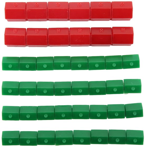 Bordspellen — Dailygoods- Vervangingsonderdelen - Duurzaam Plastic - Lichtgewicht - Slijtvast - Bordspelhuizen - 12 Rode Huizen / 32 Groene Huizen