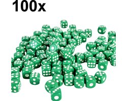 Decopatent - 100 STUKS Dobbelstenen GROEN - Dobbelsteen - Afm 1.4 x 1.4 x 1.4 Cm - Dice - Dobbelen - Groene Dobbelstenenset gekleurd - Yahtzee - Bordspel - Gezelschapsspel - Voor Dobbelsteen Spelletje - Set 100 stuks - Kleur: Groen