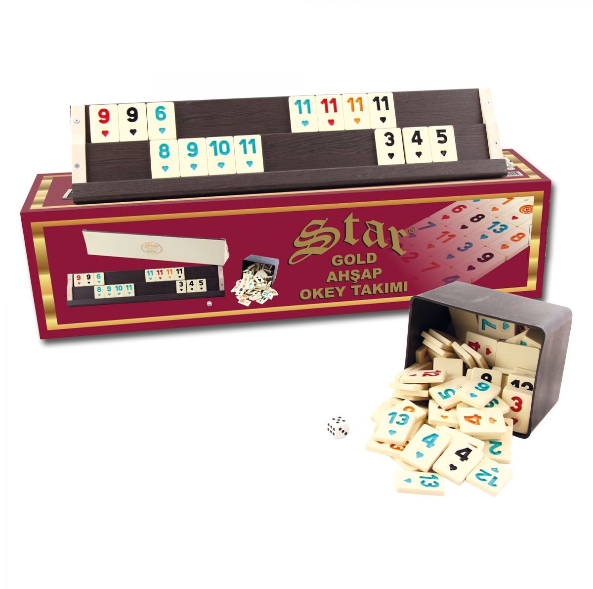 Rummy - Gezelschapsspel - Okey - Hout
