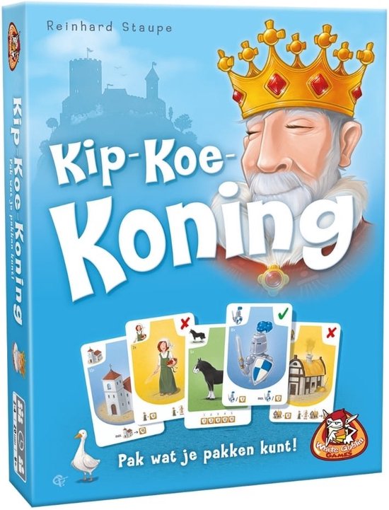 White Goblin Games - Kip-Koe-Koning - Kaartspel - 2 tot 4 spelers - Snel en grappig familiespel - Vanaf 8 jaar -