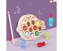Educatief kerstspeelgoed voor kinderen: magnetisch visspel, concentratietraining, houten magnetisch visspeelgoed (zeehond)