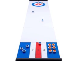 Curling / Shuffleboard Set Driedelig – Inclusief 16 Pucks in Twee Kleuren, Magnetische Verbinding & Spelregels – Indoor & Outdoor Gezelschapsspel – Engelhart