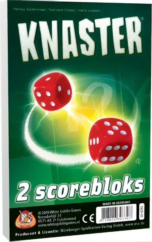 White Goblin Games - Knaster Bloks (extra scorebloks) - Dobbelspel - 1 tot 15 spelers - Extra aanvulblok - Met een groep of solo - Roll & Write
