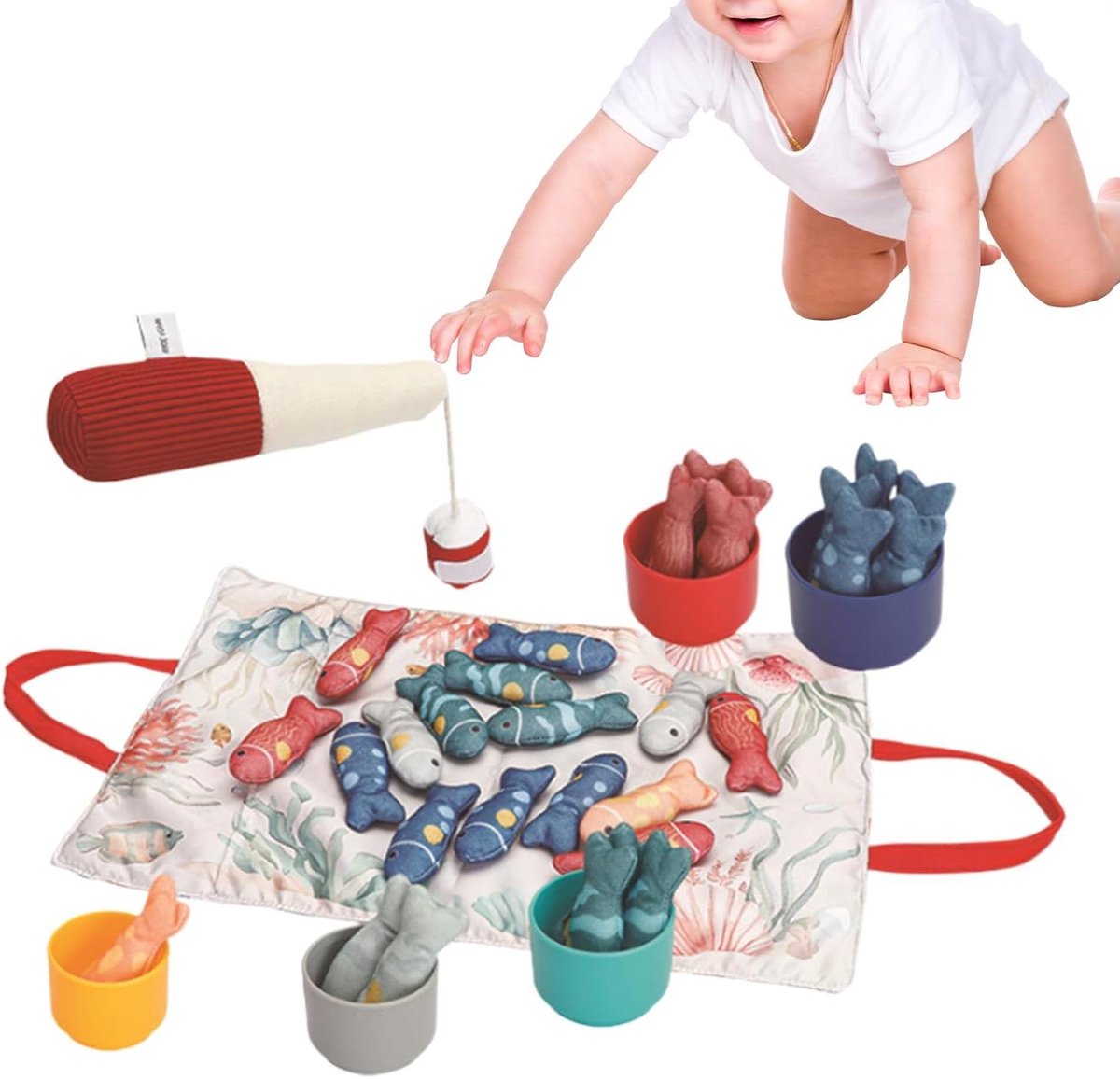 Magnetisch Visspel - Peuterspel Stapelspel - Motoriek Ontwikkelen - Opvouwbare Speelmat - 22 x 17 x 8.5 cm - Multicolor