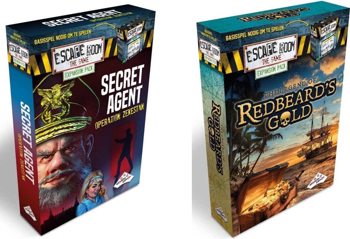 Uitbreiding Redbeard's Gold & Uitbreiding Secret Agent — Escape Room Uitbreidingsbundel - 2 Stuks