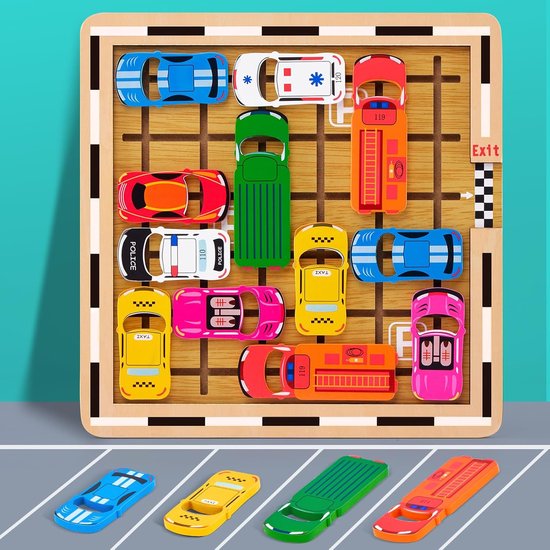 SnelShoppen - Mystooy Parkeerspelletjes, autospeelgoed met 120 niveaus, logicaspel voor kinderen van 3 tot 8 jaar, opbergspel, puzzel, bordspel, reiss