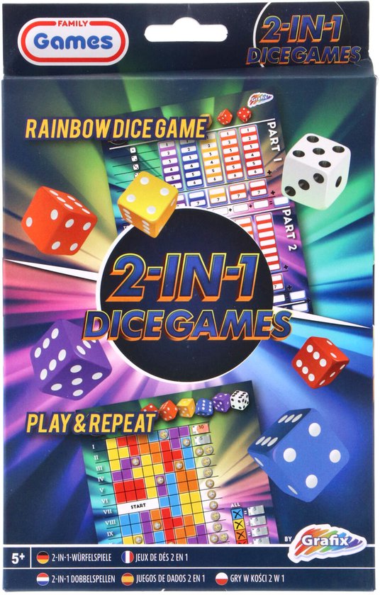 Grafix 2In1 Dobbelspel Regenboog + Speel En Herhaal
