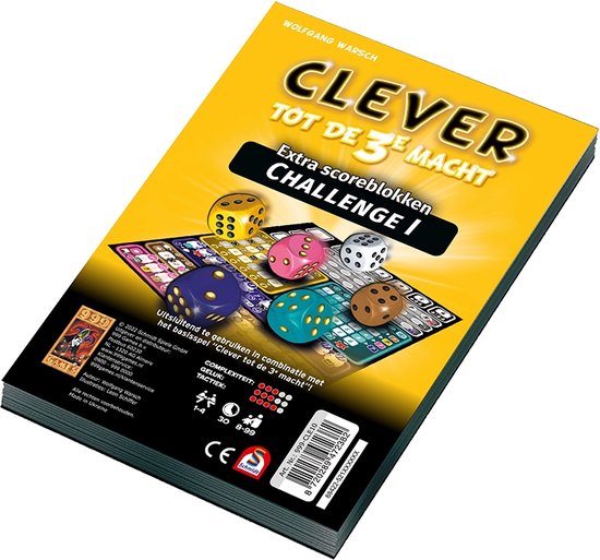 999 Games - Scoreblokken - Clever tot de 3e macht- Challenge - Dobbelspel