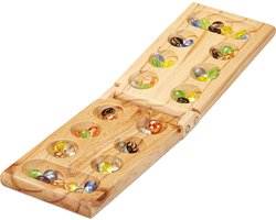 kalaha spel - klapbaar - 48 speelstenen - hout - kinderen en volwassenen - voor 2 personen