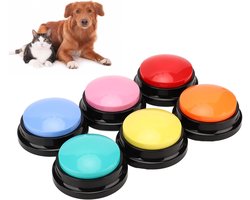 Praten met je Huisdier: 6 Kleurige Opneembare Knoppen voor Dierencommunicatie, 30 Seconden Opname en Afspelen, Interactieve Spellen voor Honden en Katten