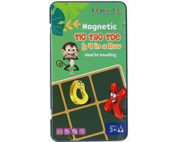 Magnetische Reisspel in Blik Tic, Tac, Toe & 4 op een Lijn