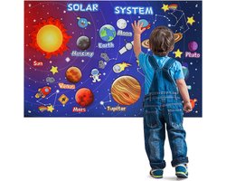 COOAU Montessori Busy Board & Activiteitenbord, Vilten Zonnestelsel Verhaalboard Set, Educatief Sensorisch Speelgoed voor Peuters & Kleuters, Vanaf 3 Jaar Jongens & Meisjes