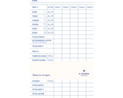 A-Yatzy - Yahtzee Scoreblok - Navulling - Blauw Wit