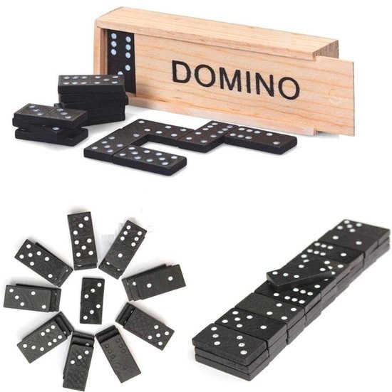 Domino Spel - Houten Domino Game - Luxe edition - 30-delig - in houten kistje - met spelregels - 16CM - Spel Dominostenen - Gezelschapsspel