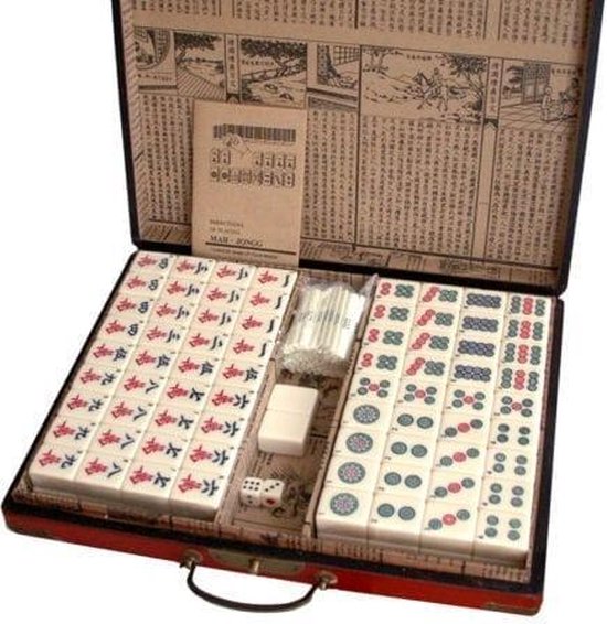 TA-HWA Mahjong spel L - Large formaat Mahjong Stenen in Luxe Koffer