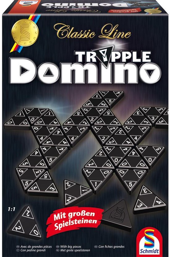 Schmidt® - Tripple Domino - Classic Line - Bordspel - Strategisch dominospel met driehoekige stenen - vanaf 6 jaar - 1-4 spelers
