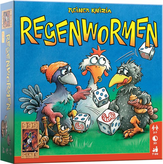 999 Games - Regenwormen - Dobbelspel - Eenvoudig te leren, snel te spelen - Familiespel - Gezelschapsspel - Educatief spel - Kinderspel - Klein cadeautje