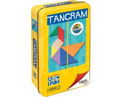 SnelShoppen - Tangram Spel - Educatief Bordspel voor Kinderen en Volwassenen - 7 Kleurrijke Houten Onderdelen - 2 tot 4 Spelers - Inclusief Blik en Ge