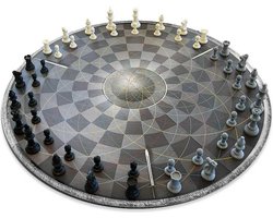 MikaMax Chess for Three - Schaakbord XL voor 3 Personen - Schaakspel - Bordspel - 3 Persoons Schaakbord - ø 55CM