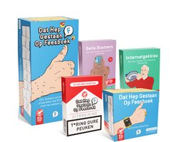 Basisspel + 4 uitbreidingen | DAT HEP GESTAAN OP FEESBOEK - Kaartspel + 4 UITBREIDINGEN - Geile Boomers - Internetgekkies - T*ring Dure Peuken - De Eerste Uitbreiding