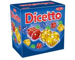 Tactic Dicetto – Dobbelspel – Familiespel – Kleurrijke dobbelstenen - Tactisch Dobbel- en Kaartspel