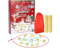 Magnetisch schaakspel, kerstmagneetspel met 20 magneetstenen, magnetisch schaakspel, draagbaar magneetsteenspel voor reisspellen, familiebijeenkomsten