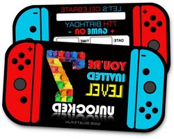 Uitnodigingen Verjaardag - Feestkaarten - Spelletjes Feestje - Ontworpen voor 7 Jaar - 30 Stuks - Videogame Thema
