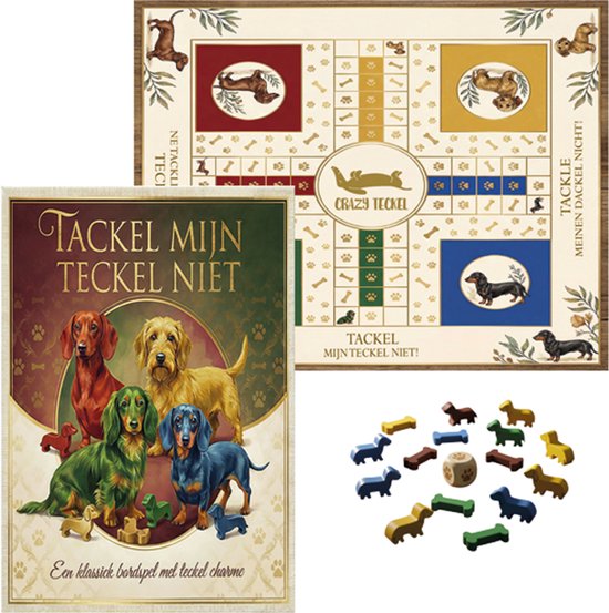 Teckel - bordspel - gezelschapsspel - teckel spel Tackel mijn teckel niet - teckel gezelschapsspel - teckel mens erger je niet - tackel mijn teckel niet - teckel bordspel