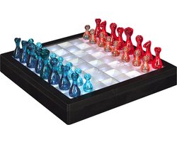 LED Schaakbord - Verlicht Strategisch Bordspel - Moderne Glasheldere Schaakstukken - Perfect voor Avondspel en Cadeaus