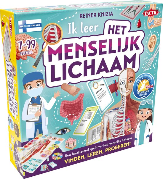 Tactic Ik Leer: Het Menselijk Lichaam – Bordspel – Educatief - Ontdek het Menselijk Lichaam en Leer over Anatomie – 2 tot 5 Spelers – Vanaf 7 Jaar