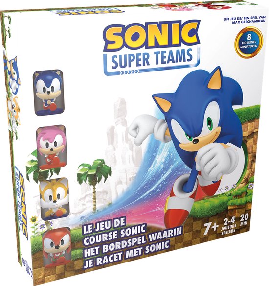 Sonic Super Teams Bordspel - Race met Sonic en vrienden - Inclusief 8 miniaturen