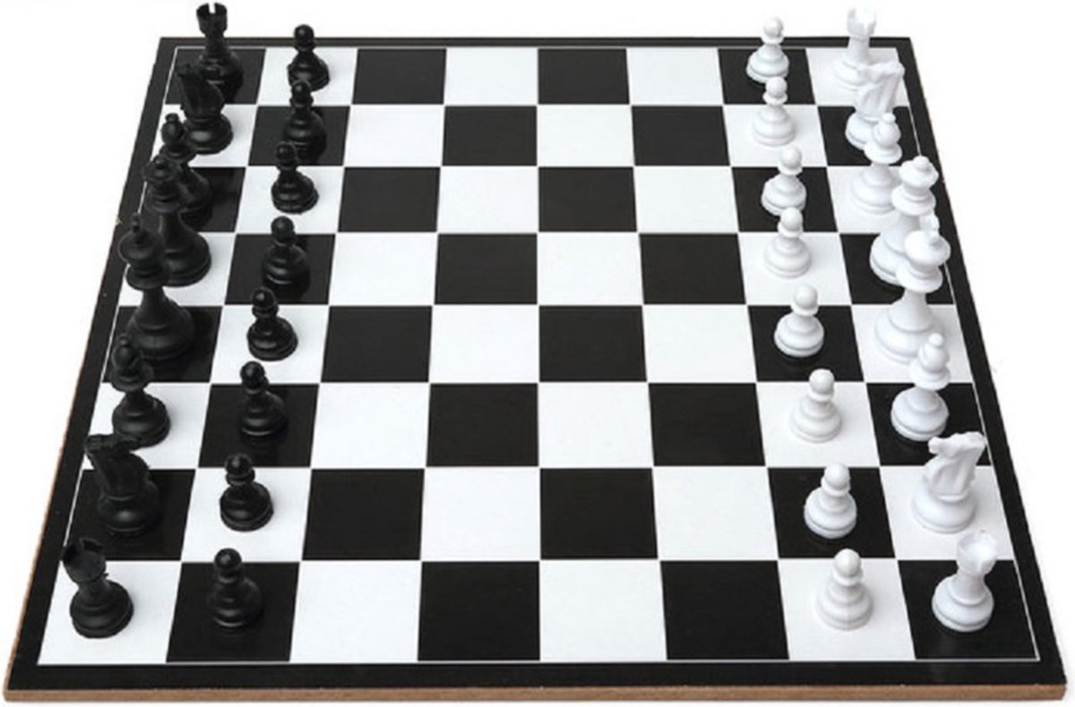 Reisspellen/bordspellen 2-in-1 set van schaken en erger je niet 35 x 30 cm