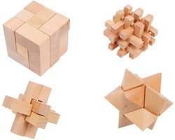 Small Foot - Houten Breinpuzzels, Set van 4