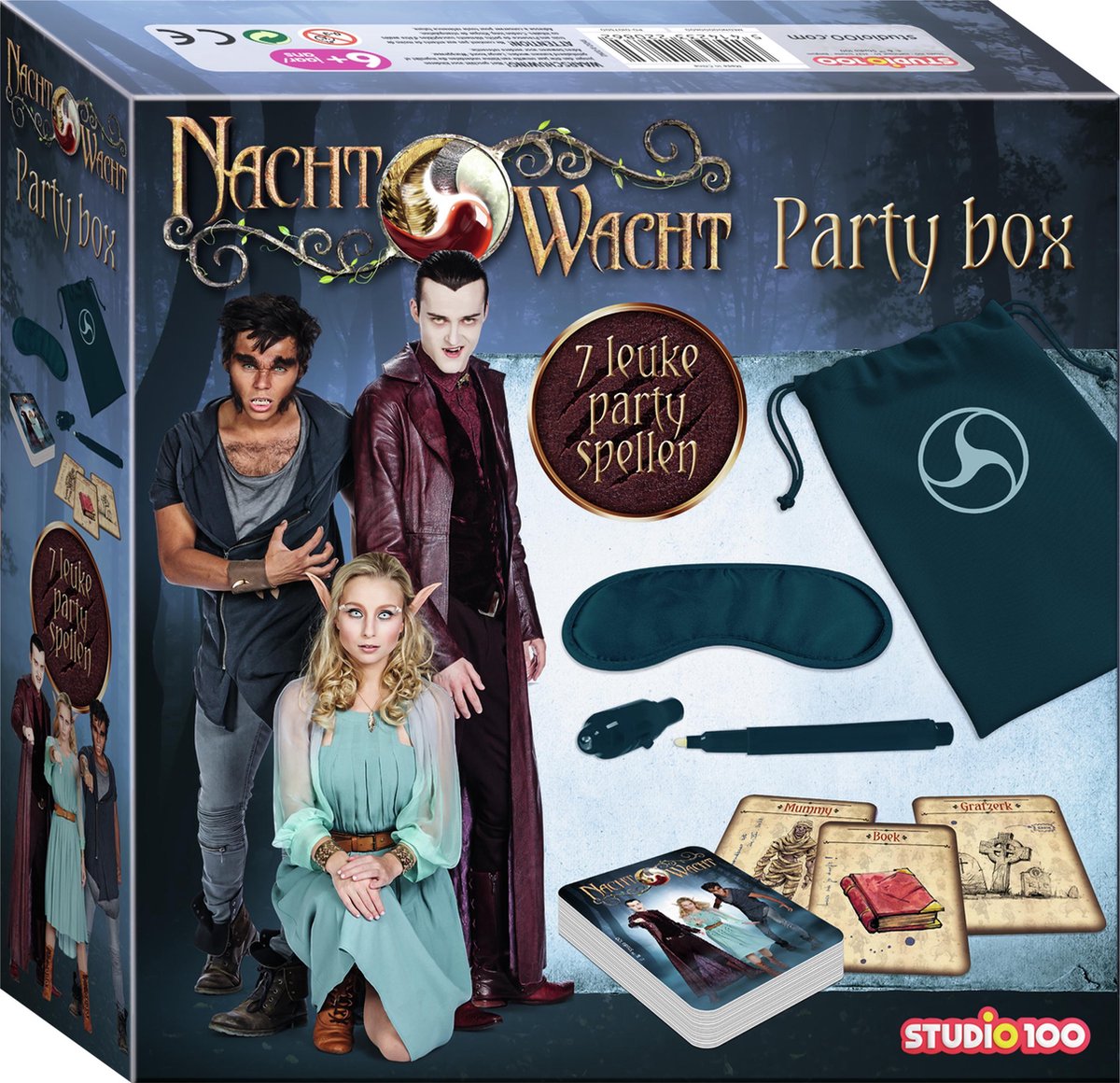Nachtwacht party box - 7 leuke party spellen voor binnen en buiten