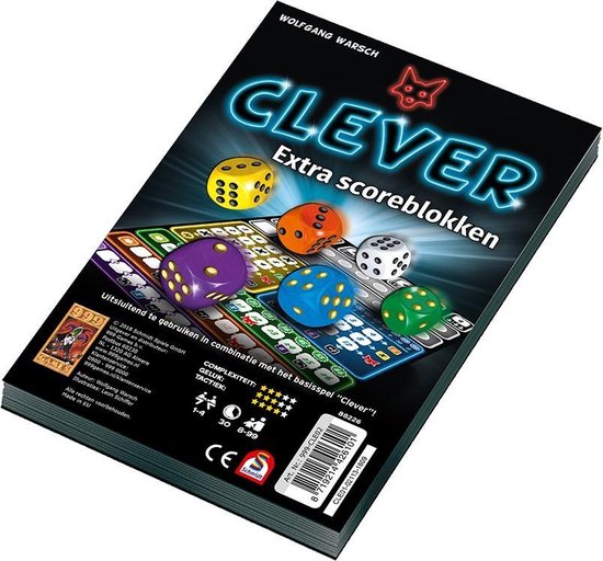 999 Games - Scoreblokken - Clever - twee stuks - Dobbelspel