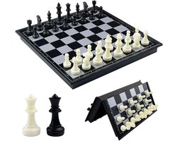 MIRA® Magnetisch Schaakbord - Schaakspel met schaakstukken - Reis Schaakset - Zwart/Wit - 25cm x 25cm x 1cm