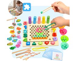 Mauzek® Montessori Bord – 178-delig – Activiteitenbord – Visspel – Sorteerspel – Cijfers – Houten Speelgoed – Activity Board – Magneet Spel – Sensorisch Speelgoed – Peuter Speelgoed – Jongens – Meisjes – 3 jaar – 4 jaar – 5 jaar – 6 jaar