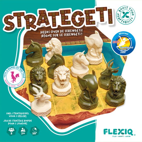 FlexIQ strategisch bordspel dieren Strategeti 2 spelers vanaf 7 jaar.