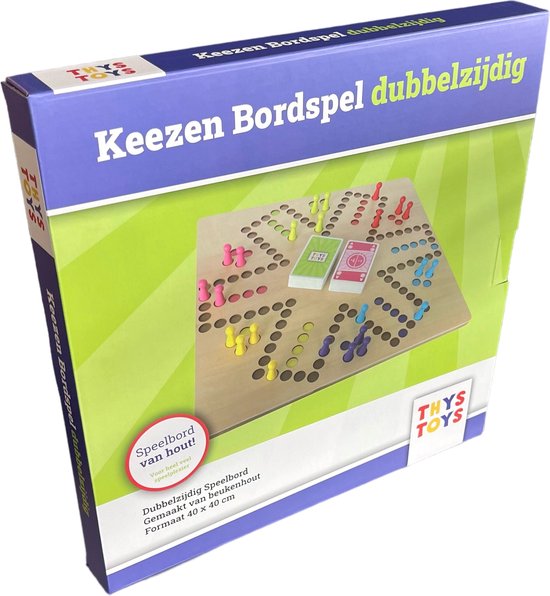 Keezen Houten Bordspel 2 tot 6 spelers + gratis dobbelpiste - bundelpakket