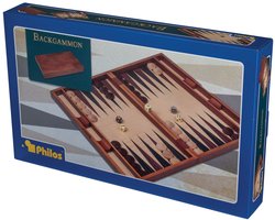 Philos Backgammon spel groot met magneetsluiting houten bord.