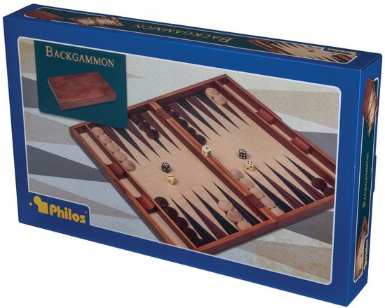 Philos Backgammon spel groot met magneetsluiting houten bord.