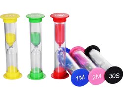 Premium set van 6 zandlopers in 30 seconden, 1, 2, 3, 5 en 10 minuten voor spellen, yoga, douch & tandenpoetsen