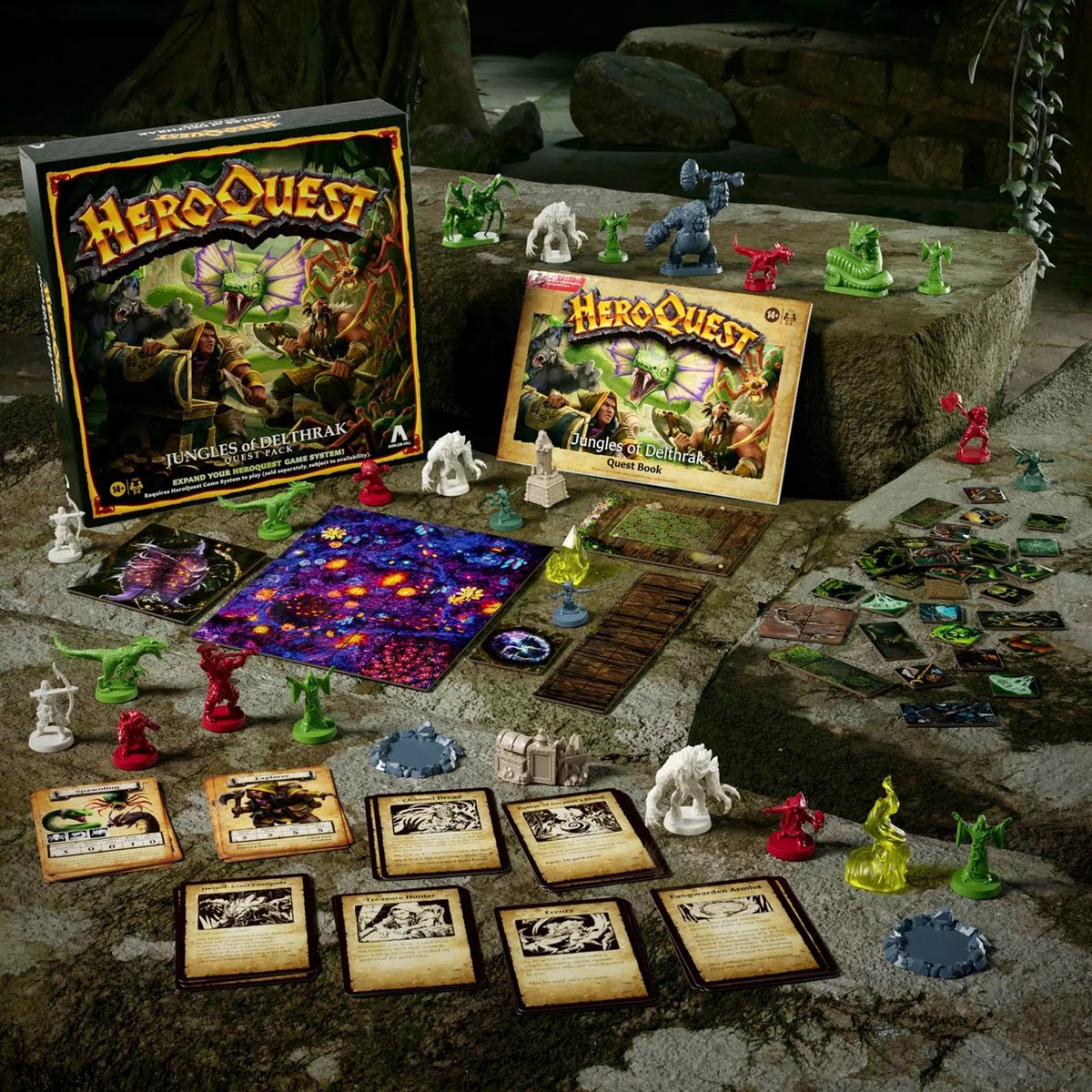 Hasbro HeroQuest Board Game Expansion Jungles of Delthrak Quest Pack *English Version* and accessories