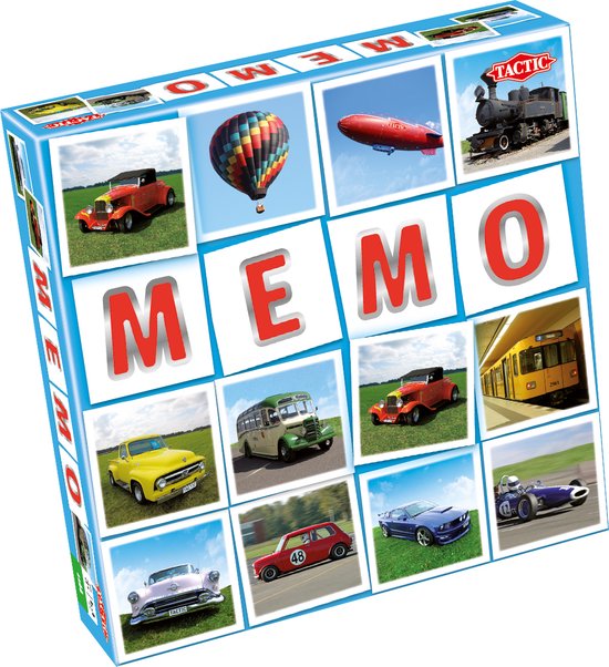 Tactic Memo Voertuigen - Memospel - Zoek de Juiste Paren - Auto's, Vliegtuigen, Treinen en Werkvoertuigen - Gezelschapsspel voor Kinderen en Families - 2 tot 6 Spelers - Vanaf 3 Jaar
