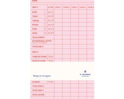 A-Yatzy - Yahtzee Scoreblok - Navulling - Roze rood