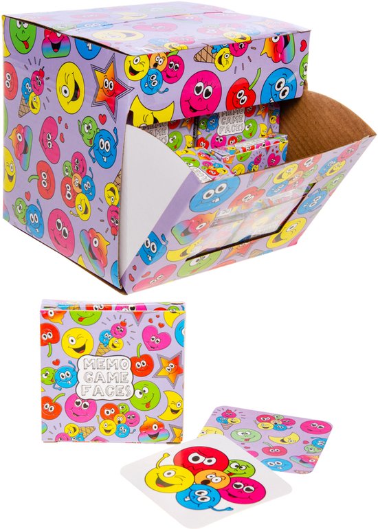 Duckiez Mini Memo Spel 28 Kaartjes, Lachgezicht - 60 stuks