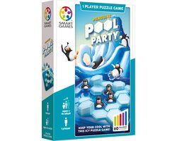 SmartGames Penguins Pool Party - Compact Logisch Denkspel - 60 Educatieve Pinguïn Uitdagingen - Reisspel & Solospel - Vanaf 6 Jaar