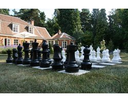 Ubergames- XL Buiten/Tuin Schaakspel - Tot 30 cm hoog - Inclusief Nylon Mat