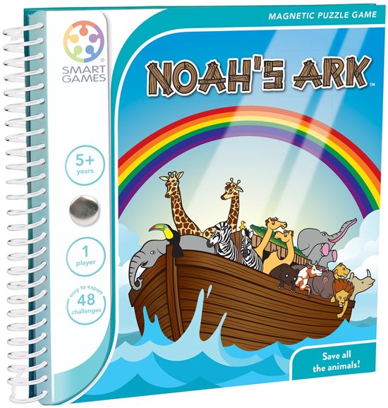 SmartGames Noah's Ark - Magnetisch Logisch Denkspel - 48 Beestige Uitdagingen - Compact Reisspel & Solospel - Vanaf 5 Jaar - Dieren